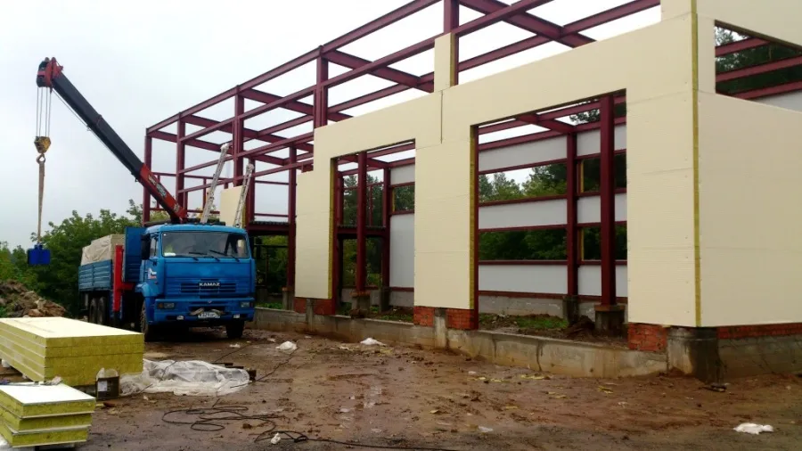 Монтаж автомойки из сэндвич панелей на 4 поста